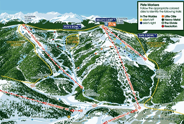 スキー場マップ スキーアメリカ ベイル